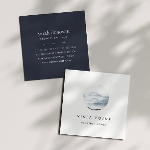 Watercolor Mountain Vista-Logotyp Fyrkantigt Visitkort
