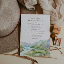 Watercolor Mountain | Waterton Lakes Wedding Inbjudningar