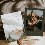 Watercolor Mountain Wedding Invitation Inbjudningar<br><div class="desc">This is a mountain wedding invitation featuring a beautiful watercolor fall mountain scene and an elegant font pairing. Edit all wording and all colors except for the color of the watercolor mountain scene. The color of the evergreen drop is not editable. // For matching items, please visit the "SAWYER" collection...</div>