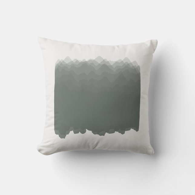 Watercolor Mountains Forest Illustration Pillow Kudde (Framsida)