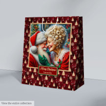 Watercolor Mr. & Mrs. Claus jul Helgdag Bag