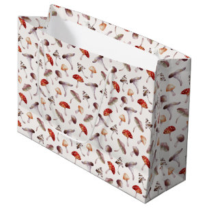 Watercolor Mushroom Mönster Gift Bag