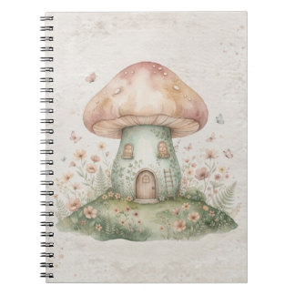 Watercolor Mushroom Spiral Notebook – Whimsical Anteckningsbok