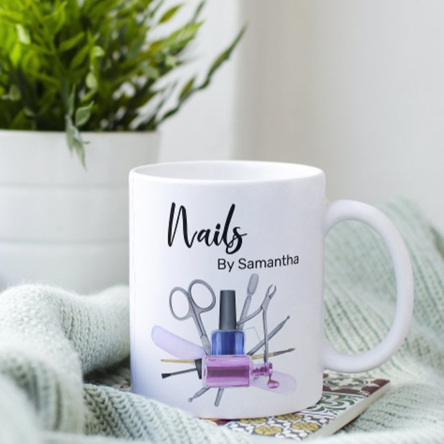 Watercolor Nail Salon ManiboyNagel polska Kaffemugg (Skapare uppladdad)