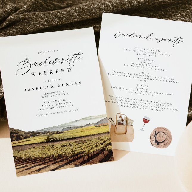 Watercolor Napa Sonoma Valley California Winery Inbjudningar (Skapare uppladdad)