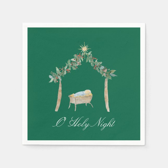 Watercolor Nativity  Pappersservett (Framsidan)