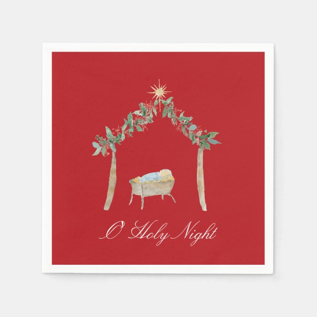 Watercolor Nativity  Pappersservett (Framsidan)