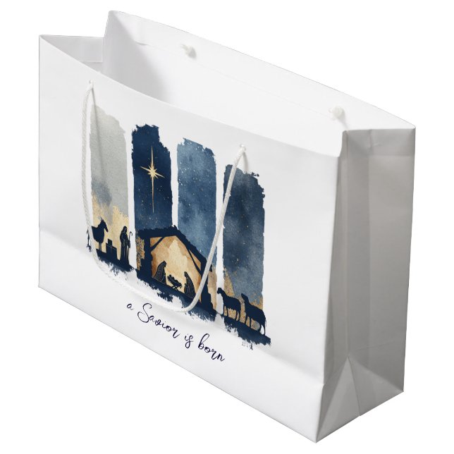 Watercolor Nativity Scene Religious Christmas (Framsidan Vinklad)