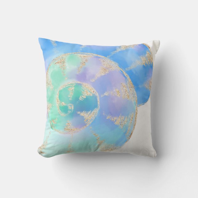 Watercolor Nautilus Kudde (Framsida)