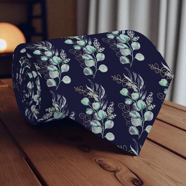 Watercolor Navy Blue Eucalyptus Greenery Pattern  Slips (Skapare uppladdad)