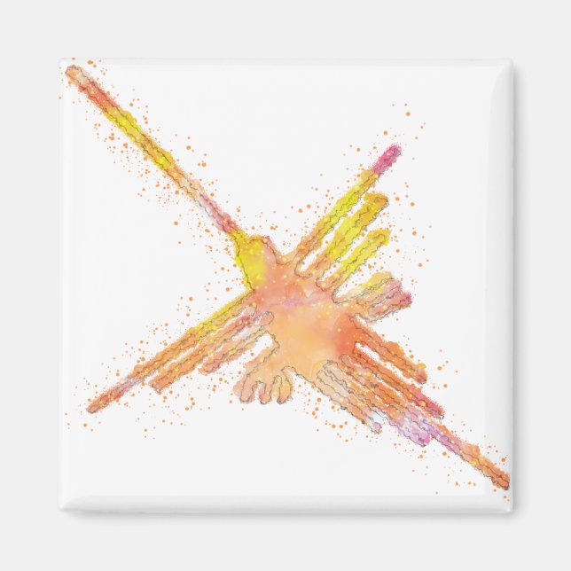 Watercolor Nazca Hummingbird Magnet (Framsidan)
