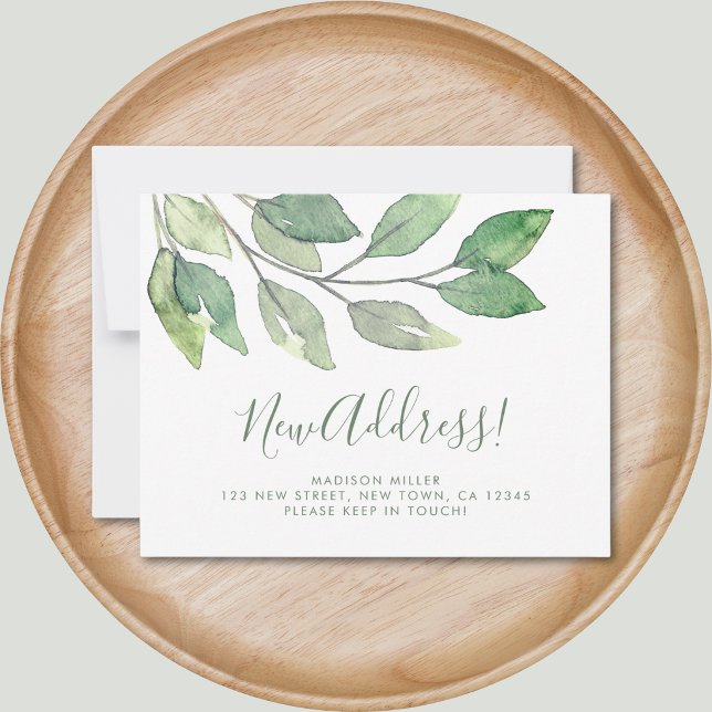 Watercolor New Address Moving Meddelande (Skapare uppladdad)