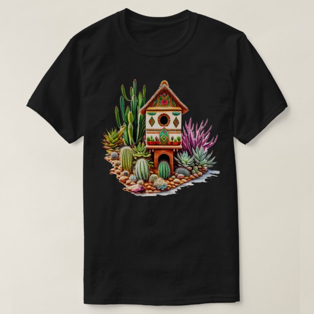 Watercolor New mexico stil Birdhouse T Shirt (Design framsida)
