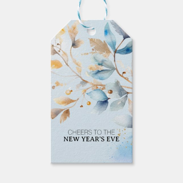 Watercolor New Year's Eve Party  Presentetikett (Framsidan)
