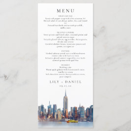 Watercolor New York City Destination Wedding Meny