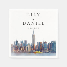 Watercolor New York City Destination Wedding Pappersservett