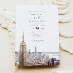 Watercolor New York City Skyline Painting Bröllop Inbjudningar<br><div class="desc">Den här bröllopsinbjudan innehåller en vattenfärgsmålning av New York City Empire state som Bygger Skyline. Redigera enkelt *de flesta formuleringar* för att uppfylla dina evenemangsbehov. Ändra bakgrunden färg och lägg till ett eget foto på baksidan om du vill.</div>