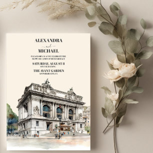 Watercolor New York Destination Wedding Inbjudningar