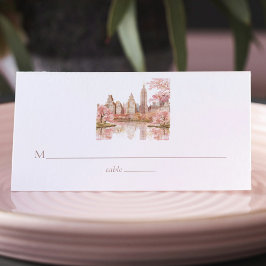 Watercolor New York Destination Wedding Placeringskort