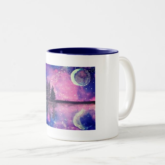 Watercolor Nightscape Mugg (Framsida höger)