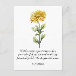 WATERCOLOR NOVEMBER CHRYSANTHEMUM BIRTH FLOWER VYKORT