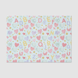 Watercolor Nursery Alphabet & Hearts pattern