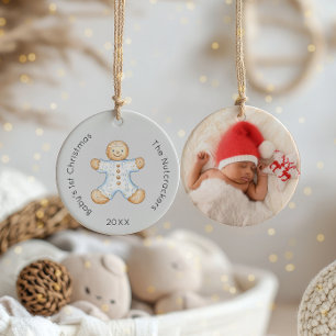 Watercolor Nutcracker Baby 1 Julfoto 1 Julgransprydnad Keramik