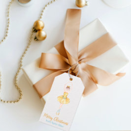 Watercolor Nutcracker Ballerina Presentetikett