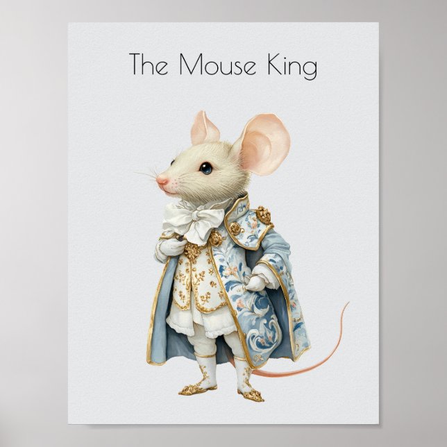 Watercolor Nutcracker Ballet Mouse Kung Poster (Framsidan)