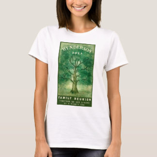 Watercolor Oak Träd Family Reunion Rustic T Shirt