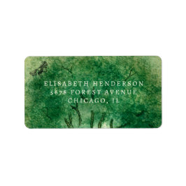 Watercolor Oak Tree Retro Rustic Family Reunion Adressetikett