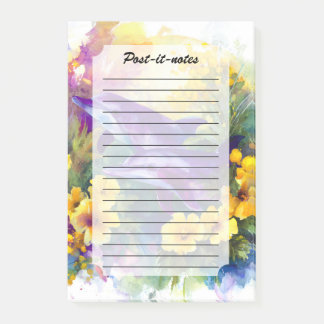 Watercolor Ocean Dolphins Tropical Flowers Post-it Block