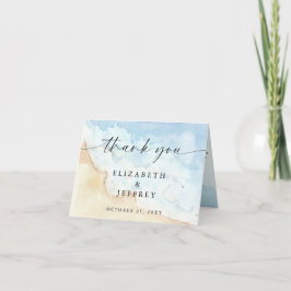 Watercolor Ocean Sea Summer Beach Thank You Card Inbjudan