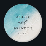 Watercolor Ocean Summer Beach Wedand Party Magnet<br><div class="desc">Vattentärsfärg Ocean Summer Blue Beach Wednet Party Magnets</div>
