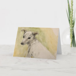 Watercolor of Chihuahua on Greeting Card Tack Kort