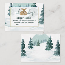 Watercolor Oh Deer Vinter Värld Diaper Raffle