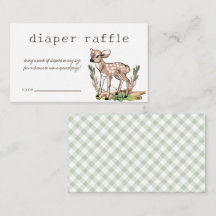 Watercolor Oh Hjort Woodland Diaper Raffle Card