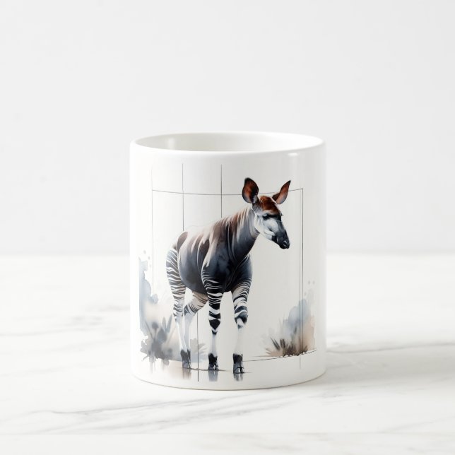 Watercolor Okapi AREF285 - Watercolor Kaffemugg (Center)