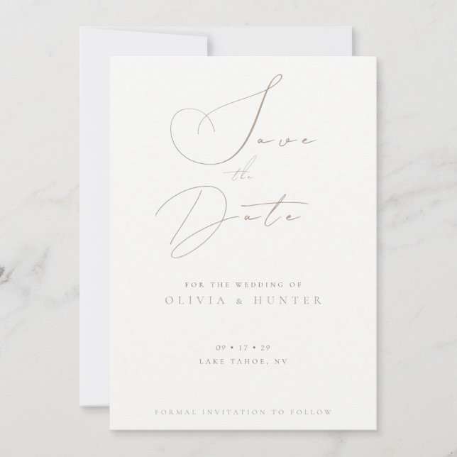 Watercolor Olive Branch Wedding Save the Date Card Inbjudningar (Framsida)