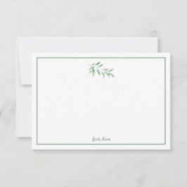 Watercolor Olive Gren Anteckningskort