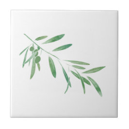 Watercolor Olive Gren Kakelplatta
