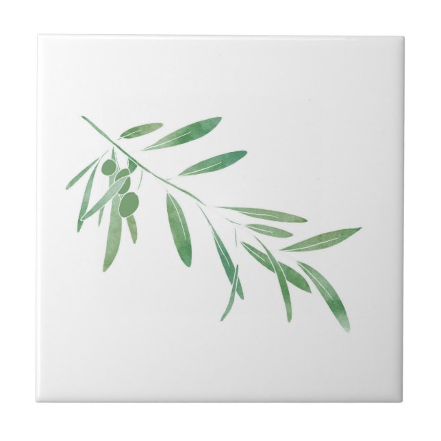 Watercolor Olive Gren Kakelplatta (Framsidan)