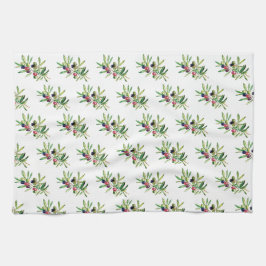 Watercolor Olive Gren Kökshandduk