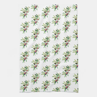 Watercolor Olive Gren Kökshandduk