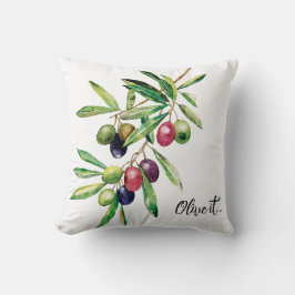 Watercolor Olive Gren Kudde