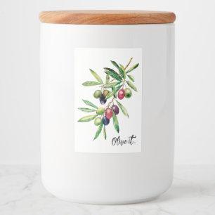 Watercolor Olive Gren Mat Etikett