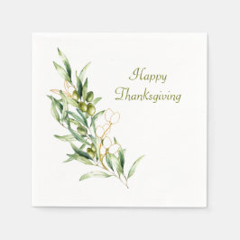 Watercolor Olive Gren Pappersservett