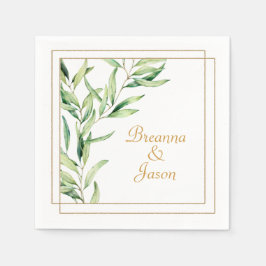 Watercolor Olive Gren Pappersservett