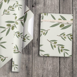 Watercolor Olive Gren Presentpapper