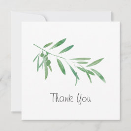 Watercolor Olive Gren Tack Kort